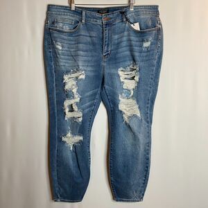 Judy Blue Jeans Boyfriend Fit Distressed Mommin' Ain't Easy NWT Womens 20W